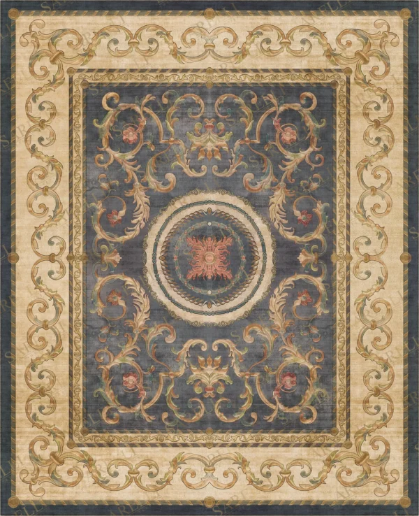 Sarelli Interiors Textiles Noble Acanthus Labyrinth Classic Timeless Style Custom Bespoke Elegant Italian Luxury Premium Handmade & Handtufted Area Rug Carpet, Made of Botanical Silk Material, With Cotton Backing, 2 Levels & Carving Processing Method, 8-14mm Thickness, Available in Bamboo Silk, Tencel, Viscose, Fine Wool, Flame Retardant & Stain Resistant Optional Finishes