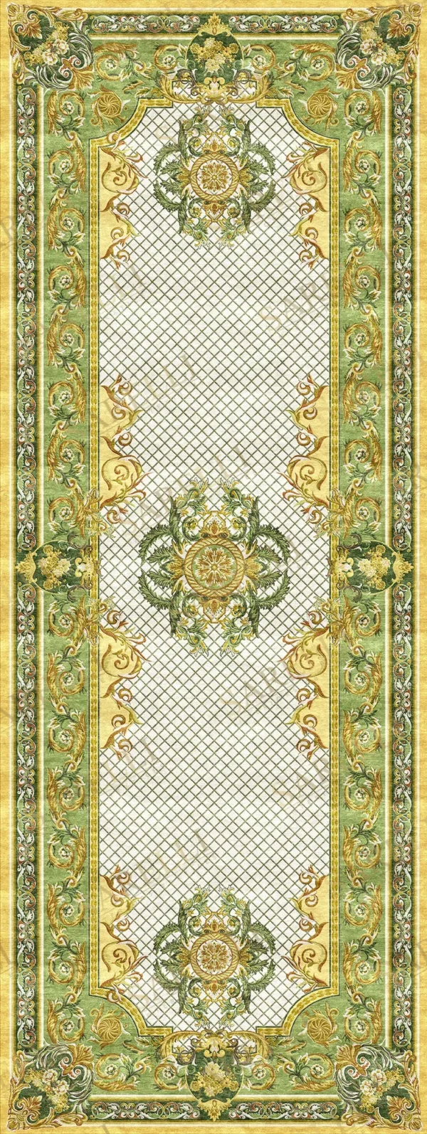 Sarelli Interiors Textiles Versailles Floral Medallion Classic Aubusson Style Custom Bespoke Elegant Italian Luxury Premium Handmade & Handtufted Area Rug Carpet, Made of TBA Material, With Cotton Backing, 2 Levels & Carving Processing Method, 8-14mm Thickness, Available in Bamboo Silk, Tencel, Viscose, Fine Wool, Flame Retardant & Stain Resistant Optional Finishes