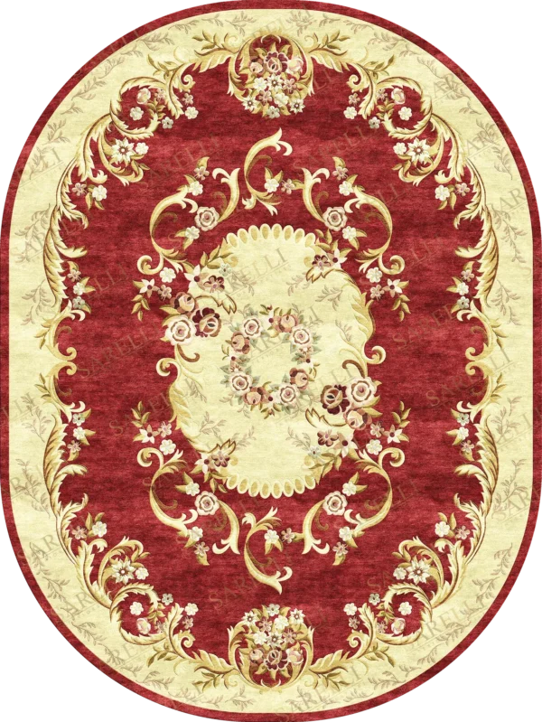 Sarelli Interiors Textiles French Savonnerie Floral Classic Aubusson Style Custom Bespoke Elegant Italian Luxury Premium Handmade & Handtufted Area Rug Carpet, Made of Viscose Material, With Cotton Backing, 1 Level Cut Pile Processing Method, 8-14mm Thickness, Available in Bamboo Silk, Tencel, Viscose, Fine Wool, Flame Retardant & Stain Resistant Optional Finishes