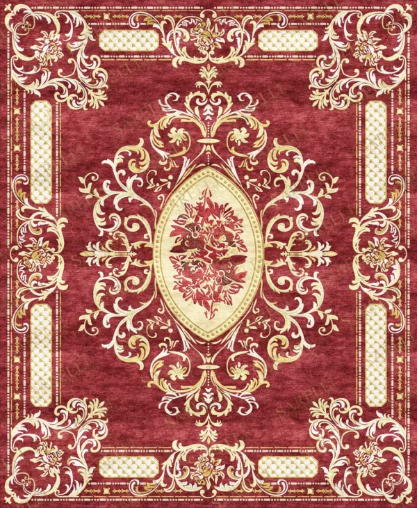 Sarelli Interiors Textiles Ornate Carving Dynasty Classic Timeless Style Custom Bespoke Elegant Italian Luxury Premium Handmade & Handtufted Area Rug Carpet, Made of Botanical Silk Material, With Cotton Backing, 2 Levels & Carving Processing Method, 8-14mm Thickness, Available in Bamboo Silk, Tencel, Viscose, Fine Wool, Flame Retardant & Stain Resistant Optional Finishes