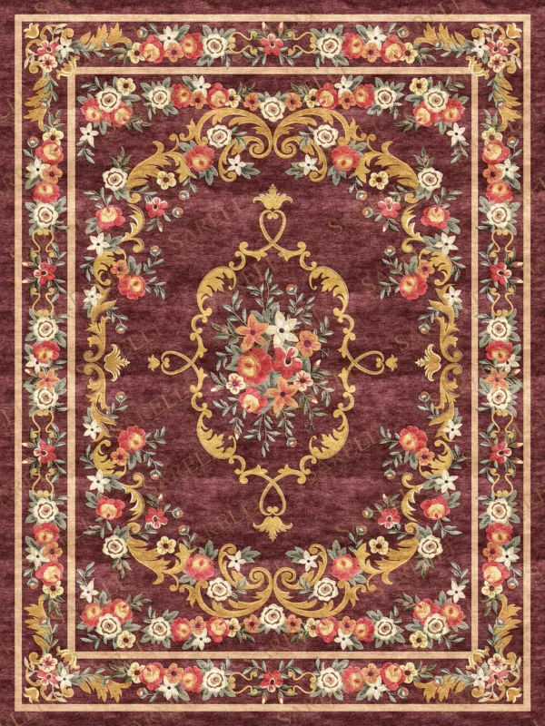 Sarelli Interiors Textiles Heritage Blossom Grandeur Classic Savonnerie Style Custom Bespoke Elegant Italian Luxury Premium Handmade & Handtufted Area Rug Carpet, Made of Viscose Material, With Cotton Backing, 1 Level Cut Pile Processing Method, 8-14mm Thickness, Available in Bamboo Silk, Tencel, Viscose, Fine Wool, Flame Retardant & Stain Resistant Optional Finishes