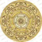 Sarelli Interiors Textiles Round Sunburst Rosette Classic Timeless Style Custom Bespoke Elegant Italian Luxury Premium Handmade & Handtufted Area Rug Carpet, Made of Botanical Silk Material, With Cotton Backing, 1 Level Cut Pile Processing Method, 8-14mm Thickness, Available in Bamboo Silk, Tencel, Viscose, Fine Wool, Flame Retardant & Stain Resistant Optional Finishes