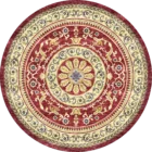 Sarelli Interiors Textiles Elegant Royal Round Classic Aubusson Style Custom Bespoke Elegant Italian Luxury Premium Handmade & Handtufted Area Rug Carpet, Made of Viscose Material, With Cotton Backing, High & Low Processing Method, 8-14mm Thickness, Available in Bamboo Silk, Tencel, Viscose, Fine Wool, Flame Retardant & Stain Resistant Optional Finishes