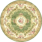 Sarelli Interiors Textiles Baroque Floral Rosette Classic Aubusson Style Custom Bespoke Elegant Italian Luxury Premium Handmade & Handtufted Area Rug Carpet, Made of Viscose Material, With Cotton Backing, 2 Levels & Carving Processing Method, 8-14mm Thickness, Available in Bamboo Silk, Tencel, Viscose, Fine Wool, Flame Retardant & Stain Resistant Optional Finishes