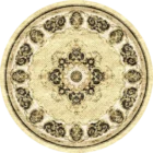 Sarelli Interiors Textiles Majestic Round Golden Classic Aubusson Style Custom Bespoke Elegant Italian Luxury Premium Handmade & Handtufted Area Rug Carpet, Made of Viscose Material, With Cotton Backing, 3 Levels Processing Method, 8-14mm Thickness, Available in Bamboo Silk, Tencel, Viscose, Fine Wool, Flame Retardant & Stain Resistant Optional Finishes