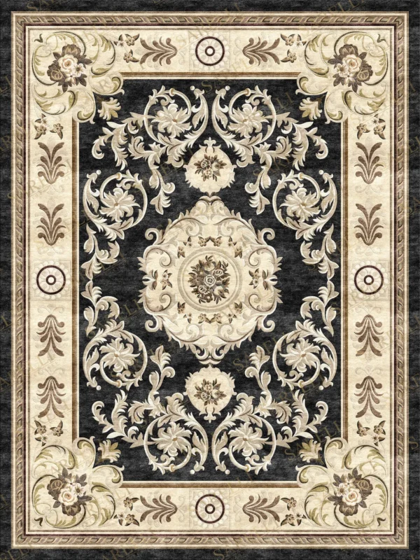 Sarelli Interiors Textiles Aristocratic Design Medallion Classic Savonnerie Style Custom Bespoke Elegant Italian Luxury Premium Handmade & Handtufted Area Rug Carpet, Made of Viscose Material, With Cotton Backing, 3 Levels Processing Method, 8-14mm Thickness, Available in Bamboo Silk, Tencel, Viscose, Fine Wool, Flame Retardant & Stain Resistant Optional Finishes