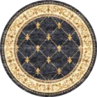 Sarelli Interiors Textiles Round Imperial Ornate Classic Neoclassic Style Custom Bespoke Elegant Italian Luxury Premium Handmade & Handtufted Area Rug Carpet, Made of Bamboo Silk Material, With Cotton Backing, 3 Levels Processing Method, 8-14mm Thickness, Available in Bamboo Silk, Tencel, Viscose, Fine Wool, Flame Retardant & Stain Resistant Optional Finishes