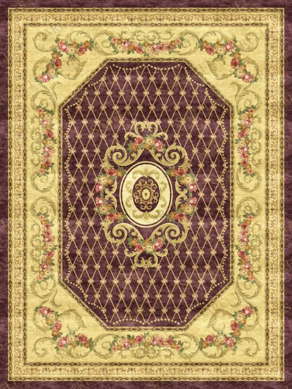 Sarelli Interiors Textiles Ornate Floral Weave Classic Aubusson Style Custom Bespoke Elegant Italian Luxury Premium Handmade & Handtufted Area Rug Carpet, Made of Bamboo Silk Material, With Cotton Backing, 1 Level Cut Pile Processing Method, 8-14mm Thickness, Available in Bamboo Silk, Tencel, Viscose, Fine Wool, Flame Retardant & Stain Resistant Optional Finishes