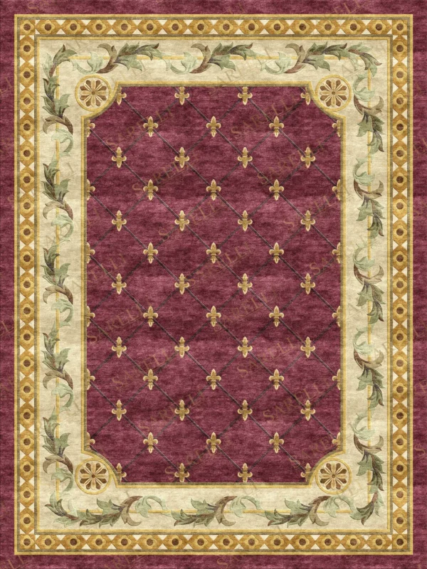 Sarelli Interiors Textiles Baroque Floral Rosette Classic Neoclassic Style Custom Bespoke Elegant Italian Luxury Premium Handmade & Handtufted Area Rug Carpet, Made of Bamboo Silk Material, With Cotton Backing, 1 Level Cut Pile Processing Method, 8-14mm Thickness, Available in Bamboo Silk, Tencel, Viscose, Fine Wool, Flame Retardant & Stain Resistant Optional Finishes