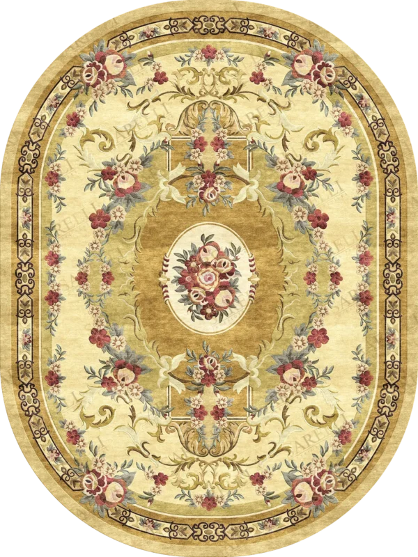 Sarelli Interiors Textiles Palatial Bloom Compass Classic Savonnerie Style Custom Bespoke Elegant Italian Luxury Premium Handmade & Handtufted Area Rug Carpet, Made of Viscose Material, With Cotton Backing, 1 Level Cut Pile Processing Method, 8-14mm Thickness, Available in Bamboo Silk, Tencel, Viscose, Fine Wool, Flame Retardant & Stain Resistant Optional Finishes