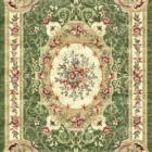 Sarelli Interiors Textiles Emerald Floral Wreath Classic Aubusson Style Custom Bespoke Elegant Italian Luxury Premium Handmade & Handtufted Area Rug Carpet, Made of Viscose Material, With Cotton Backing, 1 Level Cut Pile Processing Method, 8-14mm Thickness, Available in Bamboo Silk, Tencel, Viscose, Fine Wool, Flame Retardant & Stain Resistant Optional Finishes