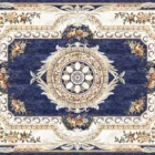 Sarelli Interiors Textiles Sapphire Feather Majilis Classic Savonnerie Style Custom Bespoke Elegant Italian Luxury Premium Handmade & Handtufted Area Rug Carpet, Made of Viscose Material, With Cotton Backing, High & Low Processing Method, 8-14mm Thickness, Available in Bamboo Silk, Tencel, Viscose, Fine Wool, Flame Retardant & Stain Resistant Optional Finishes