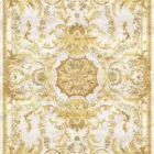 Sarelli Interiors Textiles Golden Baroque Rosette Classic Aubusson Style Custom Bespoke Elegant Italian Luxury Premium Handmade & Handtufted Area Rug Carpet, Made of Viscose Material, With Cotton Backing, High & Low Processing Method, 8-14mm Thickness, Available in Bamboo Silk, Tencel, Viscose, Fine Wool, Flame Retardant & Stain Resistant Optional Finishes