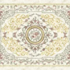 Sarelli Interiors Textiles Ivory Petal Decor Classic Aubusson Style Custom Bespoke Elegant Italian Luxury Premium Handmade & Handtufted Area Rug Carpet, Made of Viscose Material, With Cotton Backing, High & Low Processing Method, 8-14mm Thickness, Available in Bamboo Silk, Tencel, Viscose, Fine Wool, Flame Retardant & Stain Resistant Optional Finishes