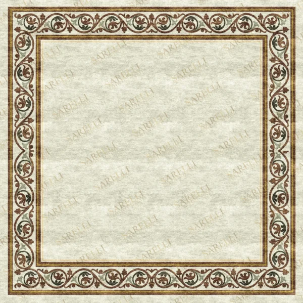 Sarelli Interiors Textiles Tuscan Vine Embrace Classic Timeless Style Custom Bespoke Elegant Italian Luxury Premium Handmade & Handtufted Area Rug Carpet, Made of 2 Levels & Carving Material, With Cotton Backing, TBA Processing Method, 8-14mm Thickness, Available in Bamboo Silk, Tencel, Viscose, Fine Wool, Flame Retardant & Stain Resistant Optional Finishes