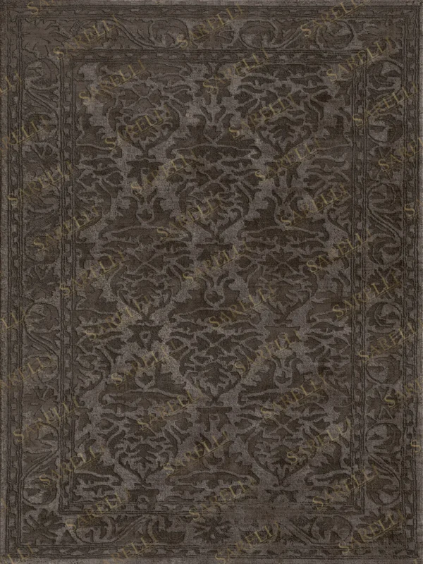Sarelli Interiors Textiles Garden of Eden Contemporary Legacy Style Custom Bespoke Elegant Italian Luxury Premium Handmade & Handtufted Area Rug Carpet, Made of Viscose & Lincoln Wool Material, With Cotton Backing, 2 Levels High & Low Processing Method, 8-14mm Thickness, Available in Bamboo Silk, Tencel, Viscose, Fine Wool, Flame Retardant & Stain Resistant Optional Finishes