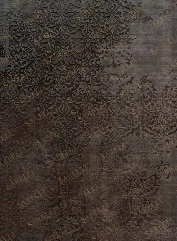 Sarelli Interiors Textiles Damasque Memory Contemporary Legacy Style Custom Bespoke Elegant Italian Luxury Premium Handmade & Handtufted Area Rug Carpet, Made of Viscose Material, With Cotton Backing, 2 Levels High & Low Processing Method, 8-14mm Thickness, Available in Bamboo Silk, Tencel, Viscose, Fine Wool, Flame Retardant & Stain Resistant Optional Finishes