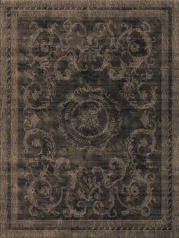 Sarelli Interiors Textiles Aria Medallion Contemporary Legacy Style Custom Bespoke Elegant Italian Luxury Premium Handmade & Handtufted Area Rug Carpet, Made of Viscose Material, With Cotton Backing, 2 Levels High & Low Processing Method, 8-14mm Thickness, Available in Bamboo Silk, Tencel, Viscose, Fine Wool, Flame Retardant & Stain Resistant Optional Finishes