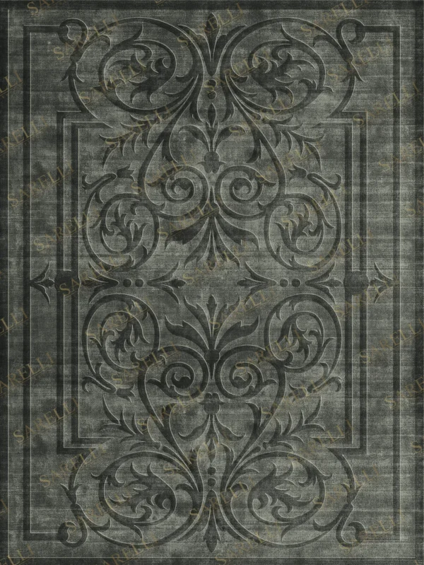 Sarelli Interiors Textiles Carbon Swirl Contemporary Legacy Style Custom Bespoke Elegant Italian Luxury Premium Handmade & Handtufted Area Rug Carpet, Made of Viscose Material, With Cotton Backing, 2 Levels High & Low Processing Method, 8-14mm Thickness, Available in Bamboo Silk, Tencel, Viscose, Fine Wool, Flame Retardant & Stain Resistant Optional Finishes