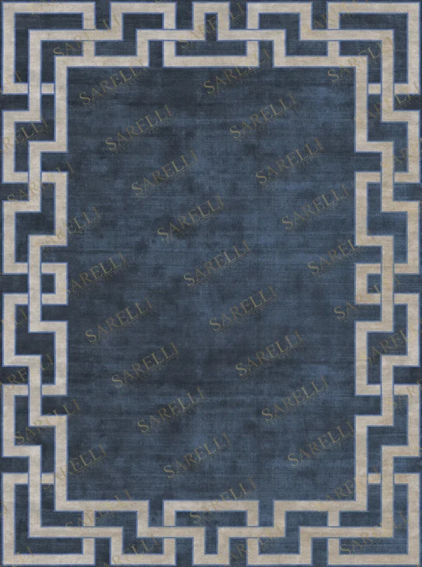 Sarelli Interiors Textiles Night Labyrinth Contemporary Essence Style Custom Bespoke Elegant Italian Luxury Premium Handmade & Handtufted Area Rug Carpet, Made of Viscose & New Zealand Wool Material, With Cotton Backing, 1 Level Cut Pile & Carving Processing Method, 8-14mm Thickness, Available in Bamboo Silk, Tencel, Viscose, Fine Wool, Flame Retardant & Stain Resistant Optional Finishes