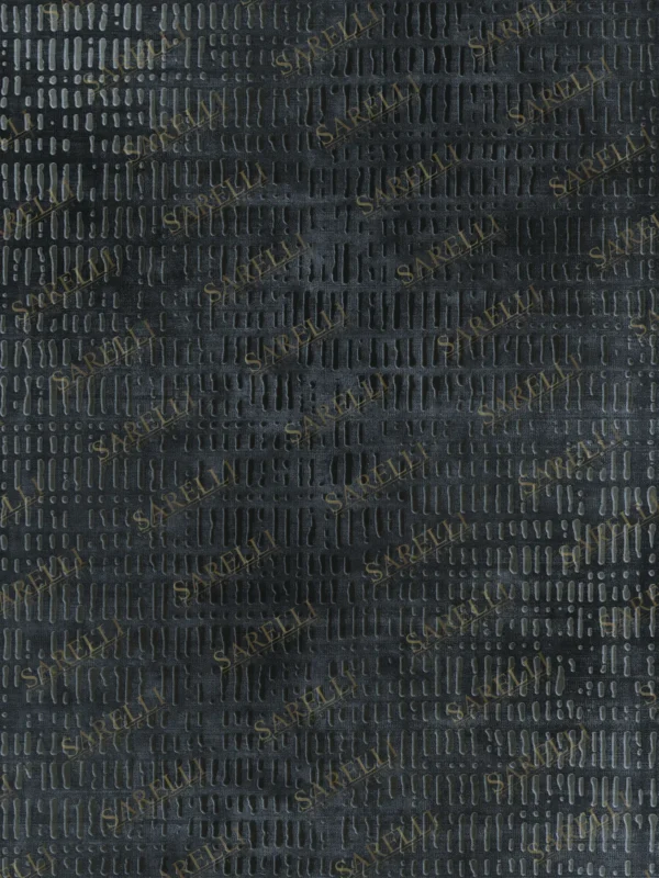 Sarelli Interiors Textiles Ancient Script Contemporary Essence Style Custom Bespoke Elegant Italian Luxury Premium Handmade & Handtufted Area Rug Carpet, Made of Botanical Silk Material, With Cotton Backing, 2 Levels High & Low Processing Method, 8-14mm Thickness, Available in Bamboo Silk, Tencel, Viscose, Fine Wool, Flame Retardant & Stain Resistant Optional Finishes