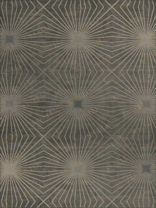 Sarelli Interiors Textiles Light Compass Contemporary Essence Style Custom Bespoke Elegant Italian Luxury Premium Handmade & Handtufted Area Rug Carpet, Made of Viscose & Lurex Material, With Cotton Backing, Cut & Loop Processing Method, 8-14mm Thickness, Available in Bamboo Silk, Tencel, Viscose, Fine Wool, Flame Retardant & Stain Resistant Optional Finishes