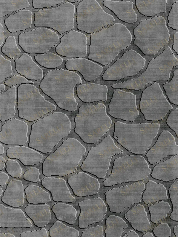 Sarelli Interiors Textiles Contemporary Terrain Contemporary Earth Impression Style Custom Bespoke Elegant Italian Luxury Premium Handmade & Handtufted Area Rug Carpet, Made of Botanical Silk Material, With Cotton Backing, 2 Levels High & Low Processing Method, 8-14mm Thickness, Available in Bamboo Silk, Tencel, Viscose, Fine Wool, Flame Retardant & Stain Resistant Optional Finishes