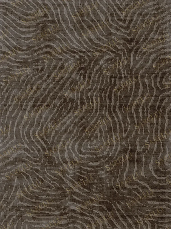 Sarelli Interiors Textiles Earth Current Contemporary Earth Impression Style Custom Bespoke Elegant Italian Luxury Premium Handmade & Handtufted Area Rug Carpet, Made of Botanical Silk Material, With Cotton Backing, 2 Levels High & Low & Carving Processing Method, 8-14mm Thickness, Available in Bamboo Silk, Tencel, Viscose, Fine Wool, Flame Retardant & Stain Resistant Optional Finishes