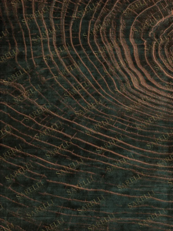 Sarelli Interiors Textiles Curved Horizon Contemporary Earth Impression Style Custom Bespoke Elegant Italian Luxury Premium Handmade & Handtufted Area Rug Carpet, Made of Viscose & New Zealand Wool Material, With Cotton Backing, 2 Levels High & Low & Carving Processing Method, 8-14mm Thickness, Available in Bamboo Silk, Tencel, Viscose, Fine Wool, Flame Retardant & Stain Resistant Optional Finishes