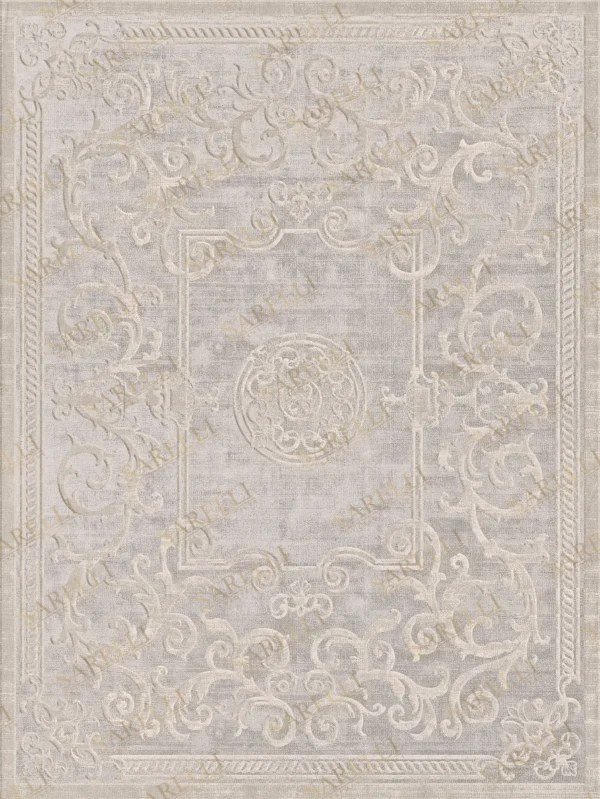 Sarelli Interiors Textiles Pure Heirloom Contemporary Whiteness Style Custom Bespoke Elegant Italian Luxury Premium Handmade & Handtufted Area Rug Carpet, Made of Viscose Material, With Cotton Backing, 2 Levels High & Low Processing Method, 8-14mm Thickness, Available in Bamboo Silk, Tencel, Viscose, Fine Wool, Flame Retardant & Stain Resistant Optional Finishes