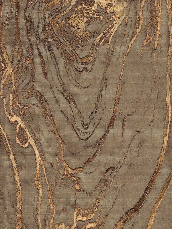 Sarelli Interiors Textiles Golden Roots Contemporary Gold Selection Style Custom Bespoke Elegant Italian Luxury Premium Handmade & Handtufted Area Rug Carpet, Made of Viscose & Lurex Material, With Cotton Backing, Cut & Loop Processing Method, 8-14mm Thickness, Available in Bamboo Silk, Tencel, Viscose, Fine Wool, Flame Retardant & Stain Resistant Optional Finishes