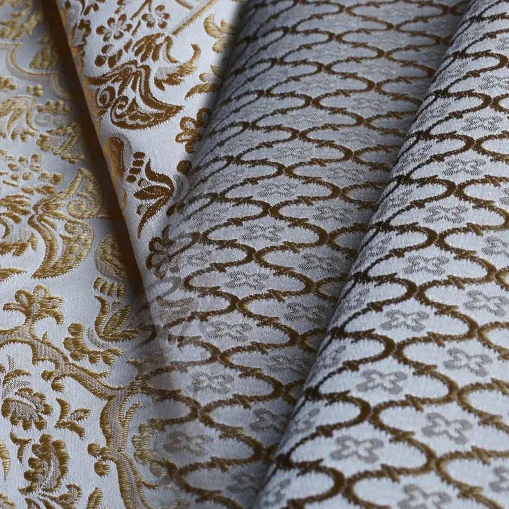 Heavy upholstery fabric showing both weight and density