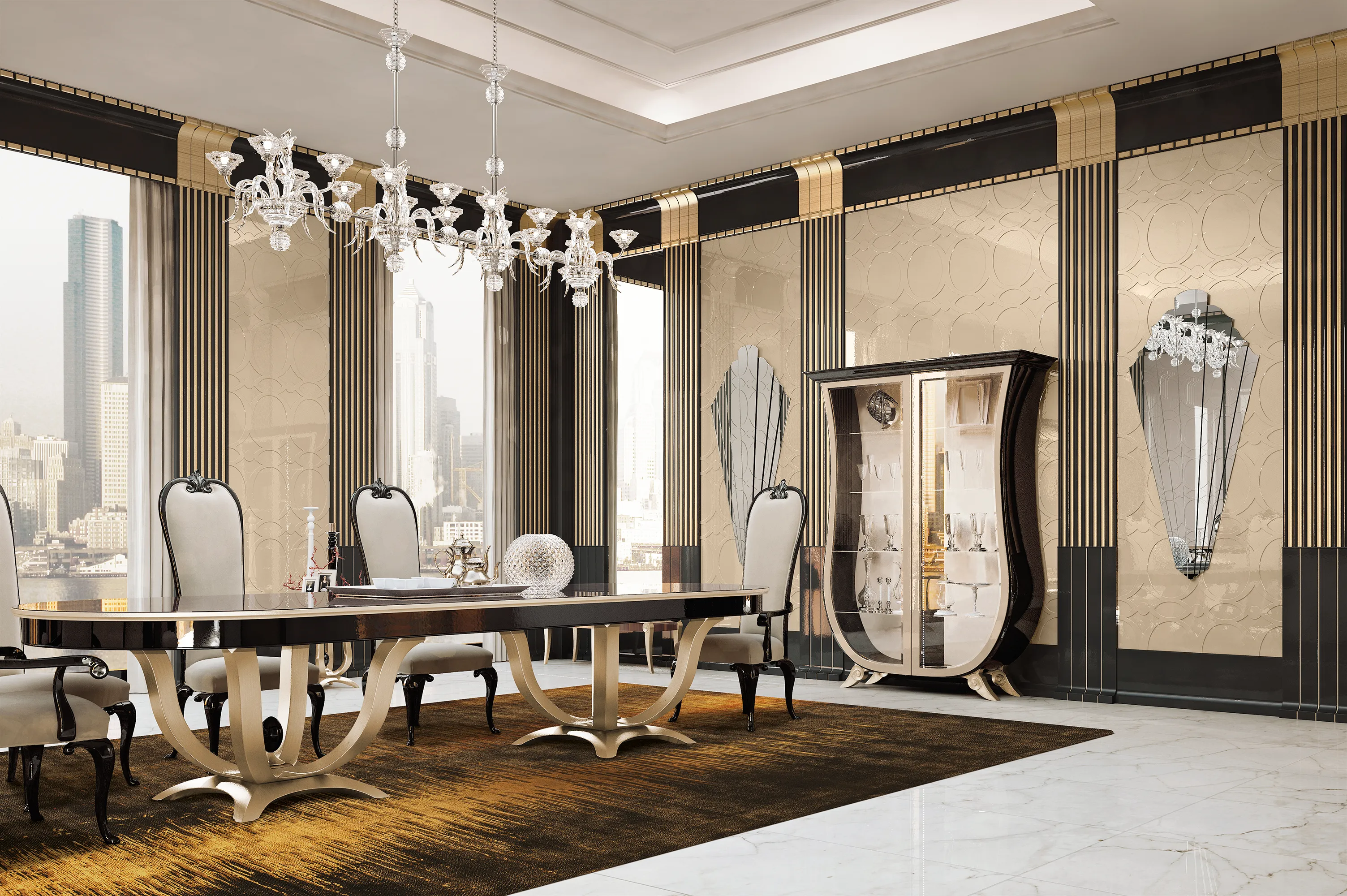 Custom bespoke rug placed in a designed interior