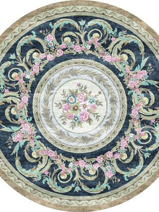 Aubusson Hand-Tufted Rug Collection rug 1011BL high-resolution preview