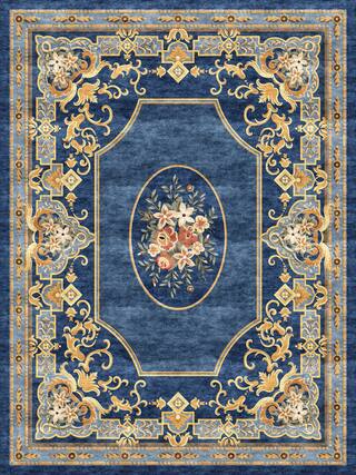 Aubusson Hand-Tufted Rug Collection rug 1067BL high-resolution preview