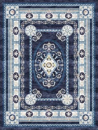 Neoclassic Hand-Tufted Rug Collection rug 1059BL high-resolution preview