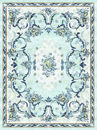 Savonnerie Hand-Tufted Rug Collection rug 1007BL high-resolution preview