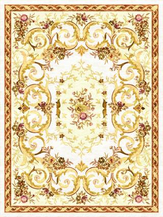 Savonnerie Hand-Tufted Rug Collection rug 1007BR high-resolution preview