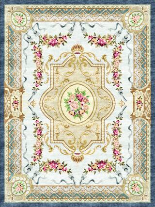 Savonnerie Hand-Tufted Rug Collection rug 1094BL high-resolution preview