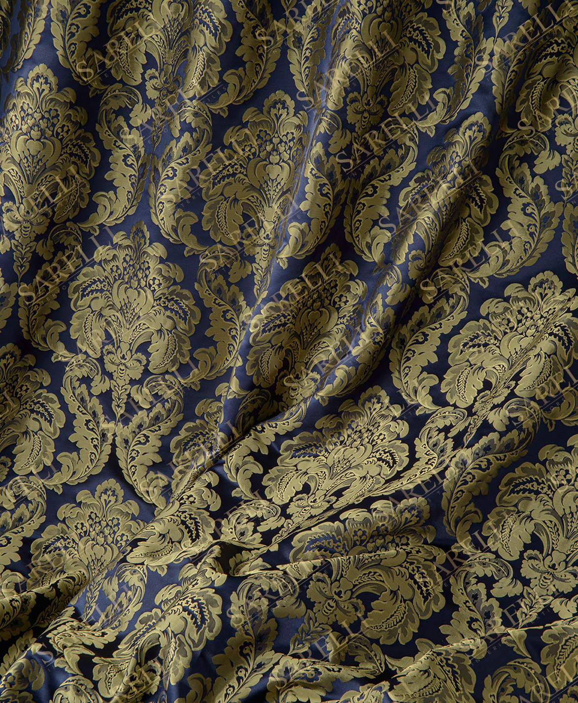 Sarelli Damasque Main Design Navy Blue