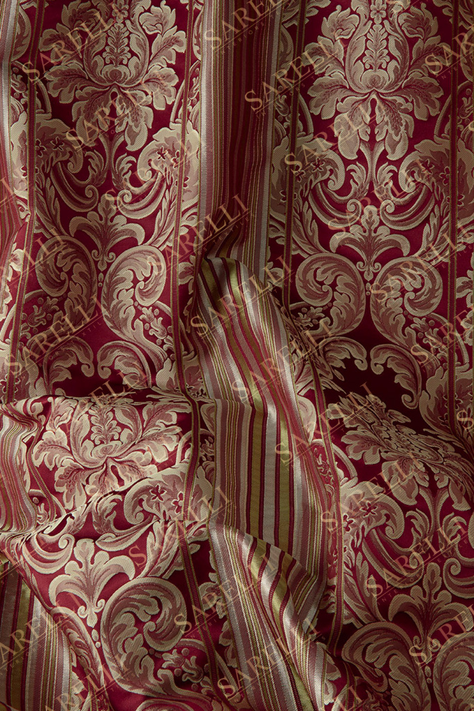 Contessina Stripes Cardinal Red Silver