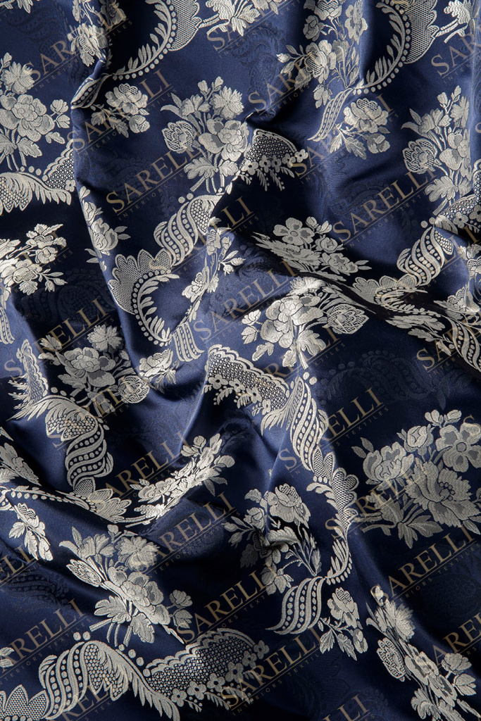 Imperial Flower Night Blue Silver