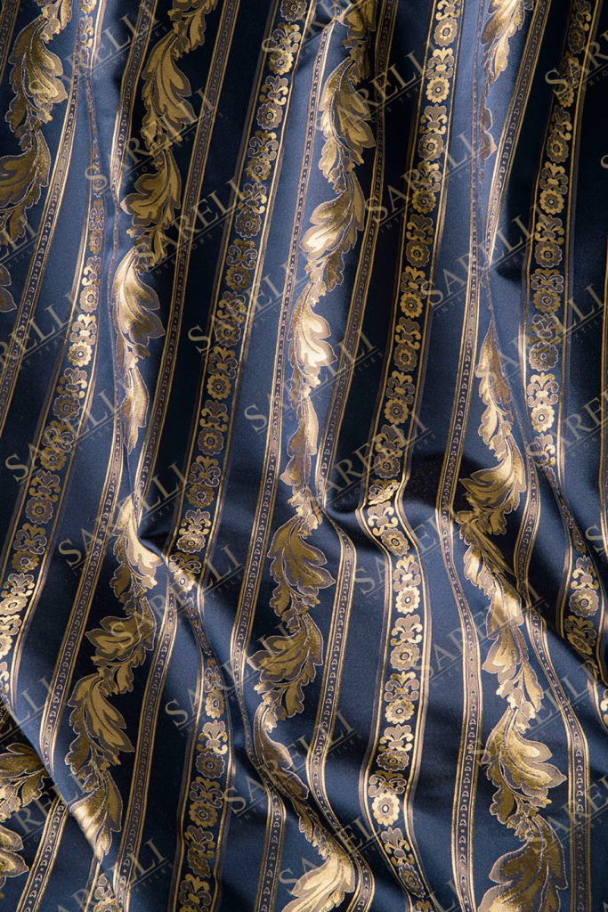 Timeless-Fabrics Stripes Night Blue Gold